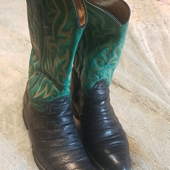Rancho Boots Other - RANCHO Men's Cowboy Boots Sz 28.5(9.5 US).  Made In Mex. Turquoise & Black EUC